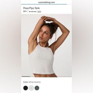 Vuori Light Gray Pose Plyo Tank Top